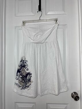 Del Sol NWT Color-change Strapless 100% Cotton White Dress/Beach Cover Up